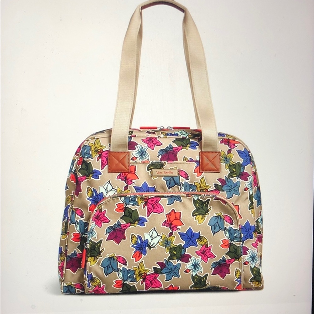 Vera Bradley Go Anywhere Floral Tan Carry-on Travel Bag